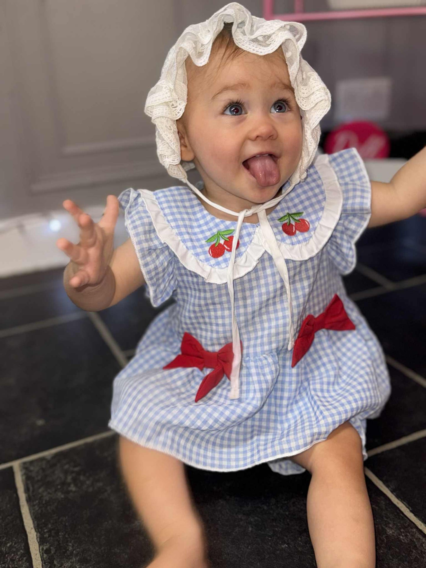 Cherry & bow frilled top and shorts set 🍒