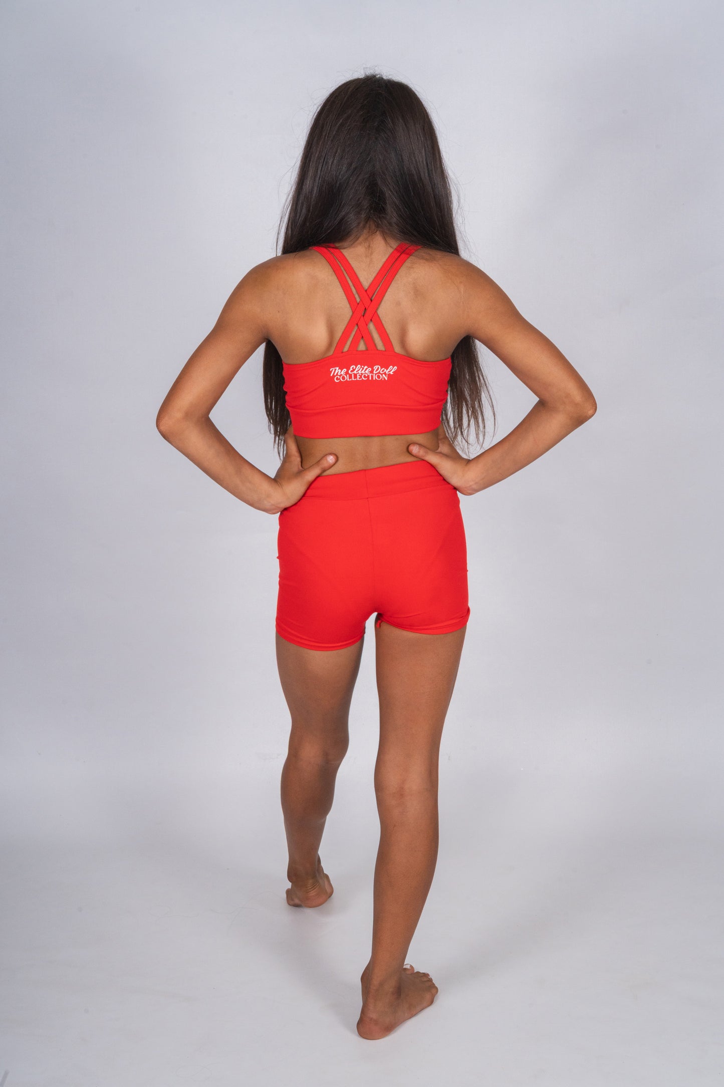 Elite Doll “iyanna” Red Cross back crop & shorts