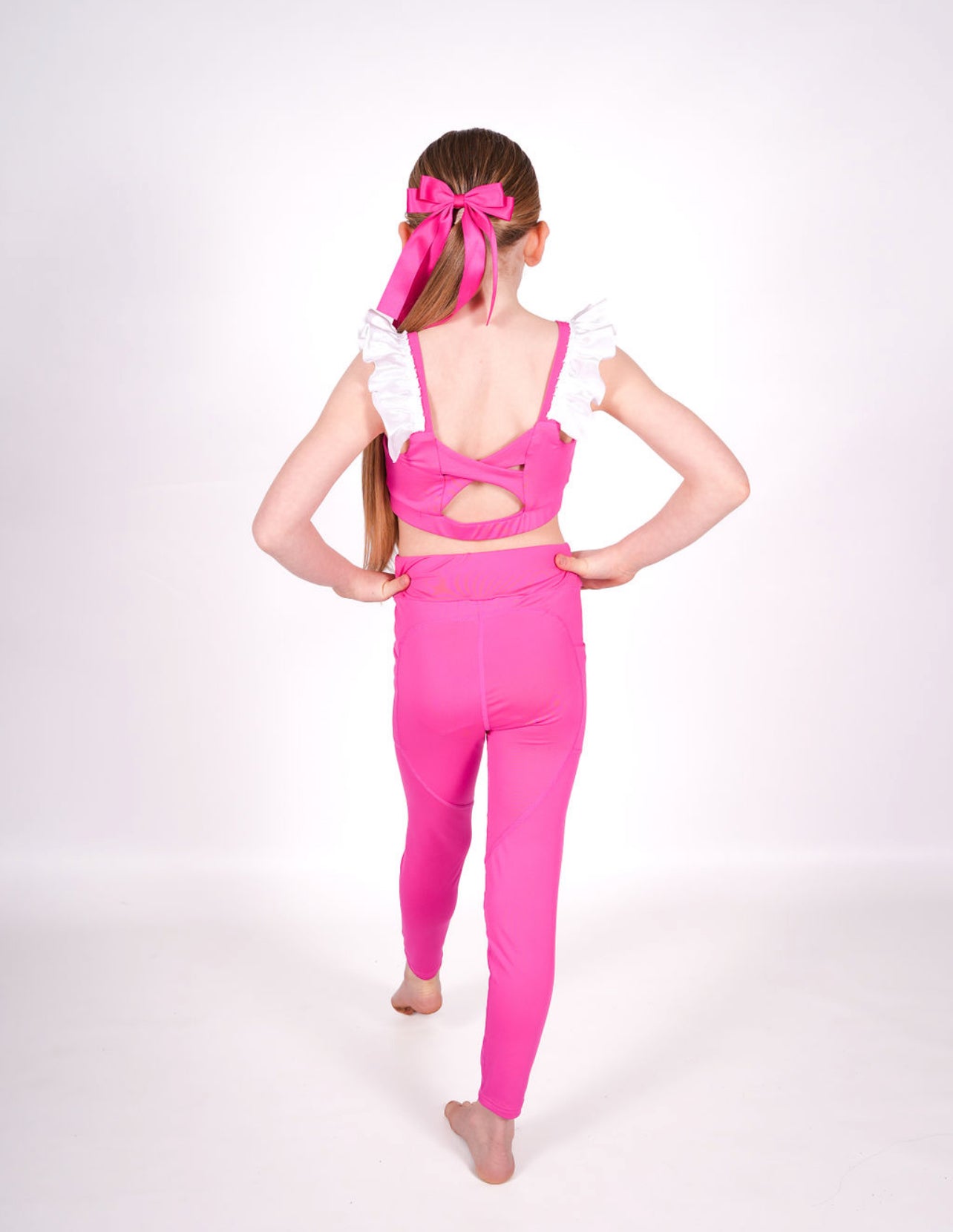 “ARIA” Pink Frill Doll crop & legging set- frills not included