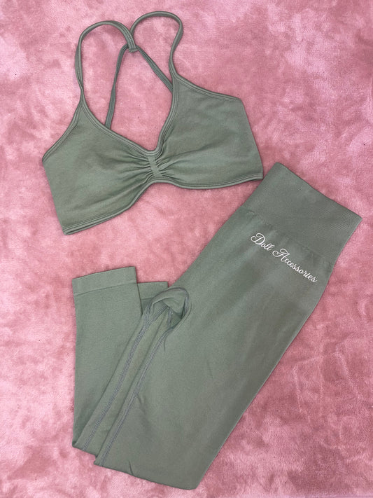 💚rushed crop & leggings set💚
