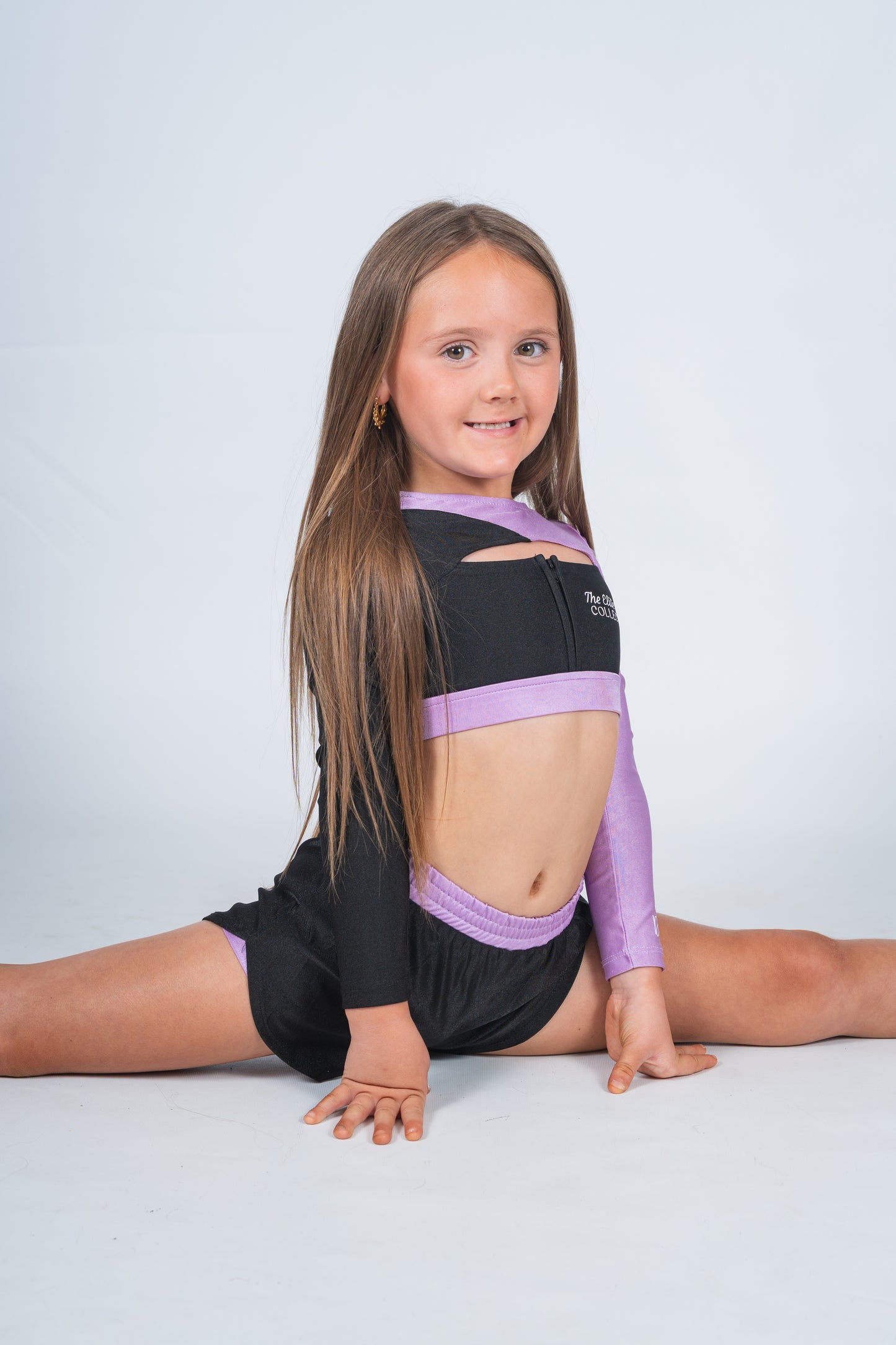 Elite Doll “faith” set - zip up sleeve crop & spinning shorts