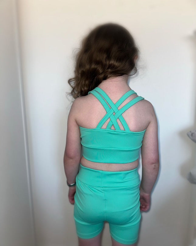 “Emie” cross back crop & short sets